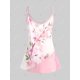 thumbnail image 2 of Top de Tirante Fino de Bloqueo de Color con Estampado de Flores de Talla Extra Rosegal  Camisetas sin mangas de talla grande, 2 of 5