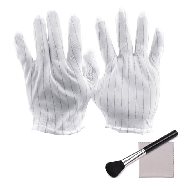 Kit de Limpieza de la Cámarae Andoer Andoer Con 1 Par de Guantes Anestés + 1 Pincel de Lente + 1 Tela de Limpieza para Herramientas de Mantenimiento de la Cámara Digital