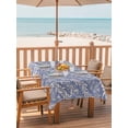 thumbnail image 2 of Outdoor Tablecloth with Umbrella Hole for Patio/Picnic/Party/Camping, Blue Floral Waterproof Table Cloth Rectangle Table Cover Washable, Spring Flowers Pattern Plants Simple Vintage (60"x 84"), 2 of 8