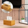 thumbnail image 4 of lianhanyi Bamboo Square Tissue Box Paper Box Desktop Organizer Holder Napkin Home :, 4 of 7