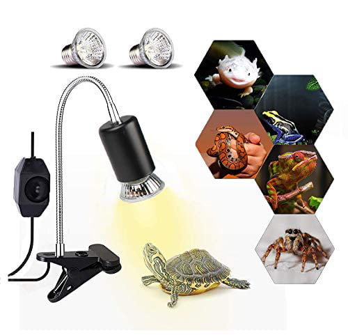 75W UVA+UVB Lamp Clip-on Clamp Bulb & Thermometer Reptile Turtle Heat Light Kit 