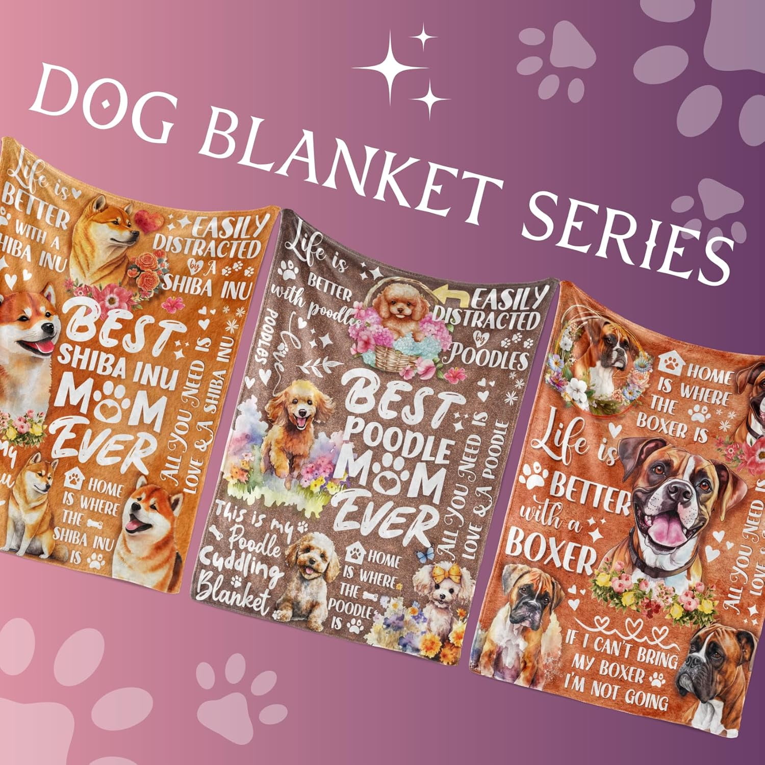 Boxer Dog Gifts for Women and Men, Best Unique Boxer Dog Flannel Throw Blanket for Boxer Lovers, 50 x 60 inch, Skin Friendly, Novelty Boxer Gifts for Dog Lovers