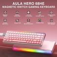 thumbnail image 6 of Restored AULA Hero 68 HE 60% Wired Gaming Keyboard, Hall Effect Magnetic Switch Keyboard with Adjustable Actuation, Fast Trigger Mode, 8K Hz Polling Rate, 0.125ms Latency,RGB Backlit,PBT Keycaps, 6 of 9