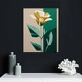 thumbnail image 4 of JRXY  Canvas Wall Art, Golden Rose Flowers Picture  Framed Artwork, Minimalist Wall Decor, Modern Floral Canvas Prints, For Living Room Bedroom Bathroom Office Kitchen  16x20 in, 4 of 4