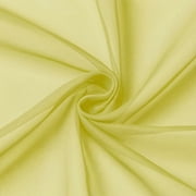 OVZME Lemon Sheer Curtains 84 inch Length 2 Panels Set, Semi Transparent Voile Rod Pocket Window Drapes for Wedding Party Backdrop, 42W x 84L inch,Lemon