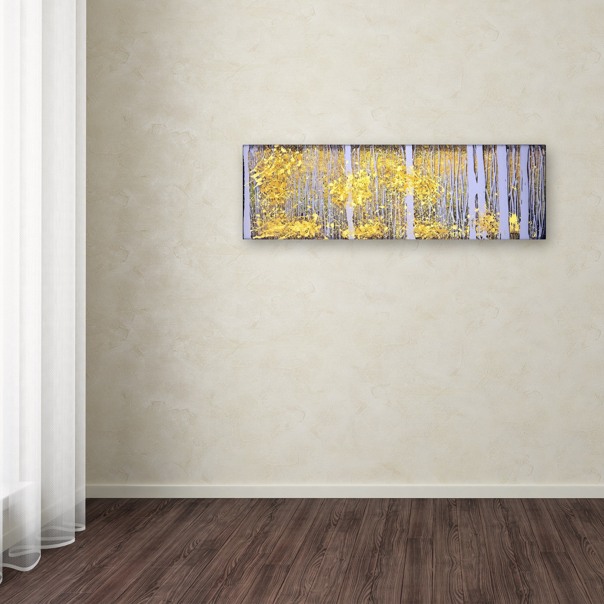 Trademark Fine Art "PanorAspens Grey Forest" Canvas Art by Roderick Stevens