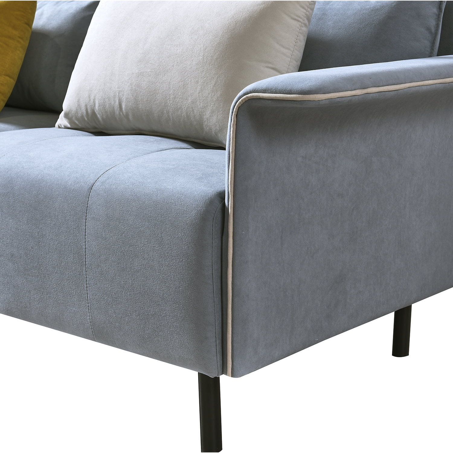 Resenkos Sofa for Room Sofa Chaise Sleeper Sofa for Small Living Room Spaces with Cushion Couch for Bedroom Mid-Century Modern Reversible Sectional Sofa, Blue