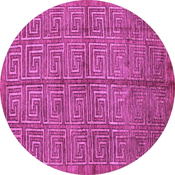 Ahgly Company Indoor Round Abstract Purple Modern Area Rugs, 7' Round