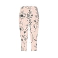 thumbnail image 4 of Yourumao Floral Capri Leggings for Women High Waist Skinny Capris Soft Comfy Scalloped Hem Tights Slim Fit Leisure Resort Pants, 4 of 5