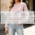 thumbnail image 3 of thefmos Women's Cropped Ribbed Knit Top Round Neck Long Sleeve Short Sweater Fashion Fall Winter Casual Outfit, Pink L, 3 of 6