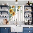 thumbnail image 2 of Spring Sunflower Kitchen Curtains Window Panels, Garden Botanical Leaves Butterflies Insulated Window Treatment Curtain, Grommet Curtains for Bedroom/Living Room/Bathroom, 2 Piece 42"Wx63"L, 2 of 8
