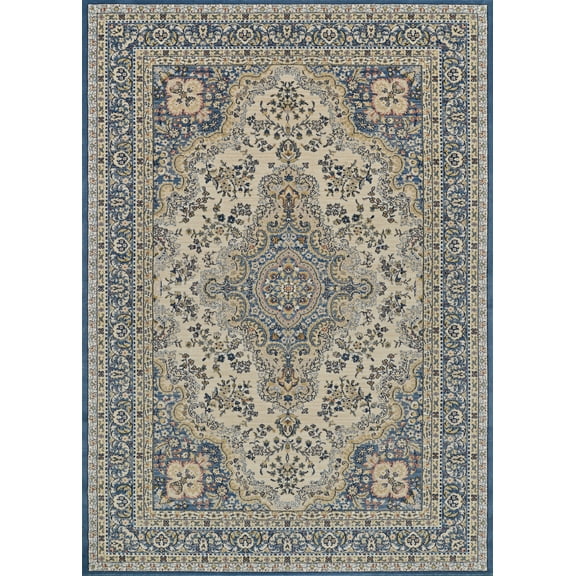 Couristan Old World Classics Floral Tabriz Wool Area Rug, Alabaster-Powder Blue, 2'2" x 8'11" Runner