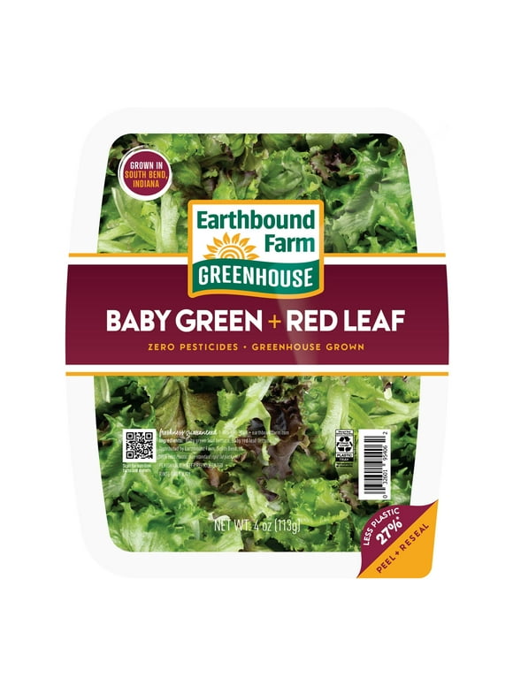Earthbound Farm Greenhouse Fresh Baby Green Red Leaf Packaged Salad, 4 oz
