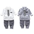 thumbnail image 7 of Baby Boy Clothes,Fashion Solid Print Long Sleeve Shirt Blouse,Plaid Trousers Casual Outfits Clothes, 7 of 7