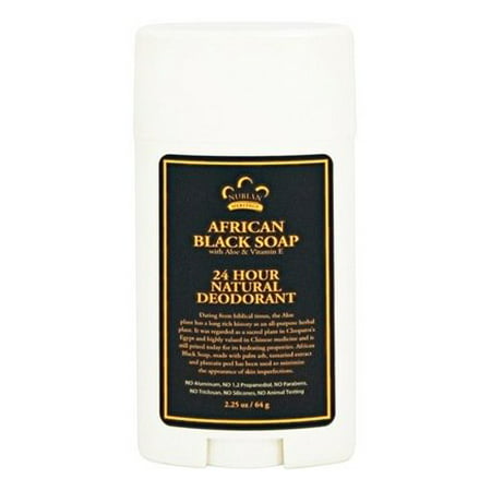 24 Hour Natural Deodorant African Black Soap - 2.25 oz. by Nubian Heritage (pack of