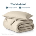 thumbnail image 3 of Bare Home Luxury Duvet Cover and Sham Set - Premium 1800 Collection - Ultra-Soft - Twin/Twin-XL, Sand, 2-Pieces, 3 of 10