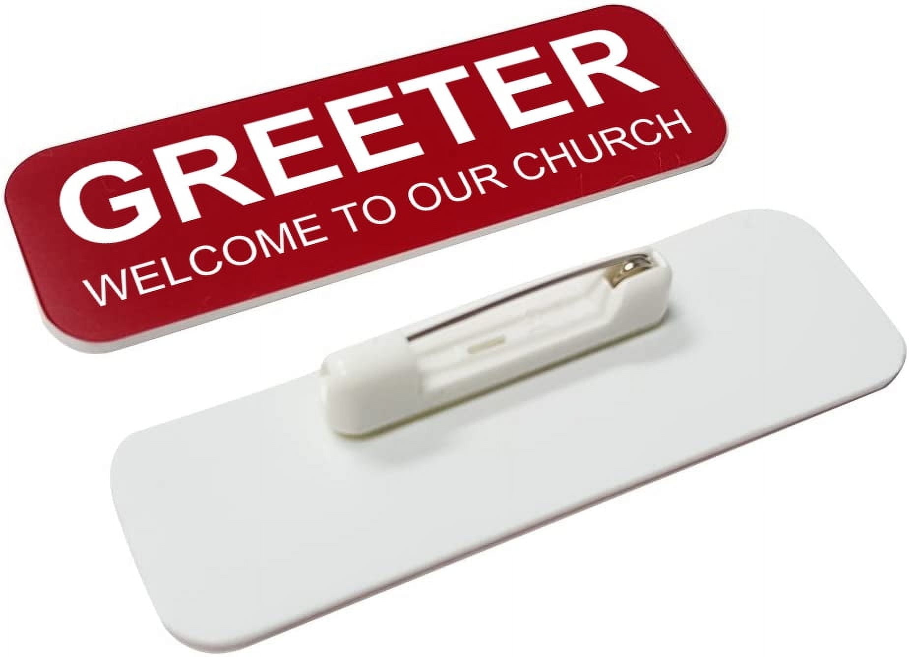 Amazon.com : Greeter Welcome to Our Church 1 x 3 Name Tag