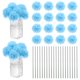 thumbnail image 1 of Uxcell Flores de Bola de Crisantemo Artificial, Ramos de Seda de Hortensia Falsos para el Hogar/Boda Azul Claro 30 Pack, 1 of 7