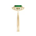 thumbnail image 3 of ANGARA Lab Grown Prong-Set Cushion Rectangular Emerald Halo Engagement Ring for Women in 14K Yellow Gold (Size-8x6mm) | May Birthstone, Anniversary, Jewelry Gift for Women | Lab-Grown Emerald Ring, 3 of 8
