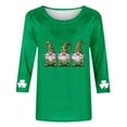 thumbnail image 4 of Yourumao T-Shirts pour Femmes de la Saint-Patrick Manches 3/4 Hauts Trèfle Col Rond T-Shirts Grande Taille Fête de la Saint-Patrick, 4 of 5
