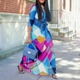 thumbnail image 5 of Plus Size Maxi Dress for Women Casual Summer Sundress V-Neck 3/4 Sleeve Summer Casual Sleeveless Vacation Party Long Maxi Dresses Cute Floral Wedding Guest Dress Premium Elegant Vestidos, 5 of 6