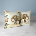 thumbnail image 2 of Elephant's Floral Fantasy Indoor/Outdoor Pillow in Beige 18x18, 2 of 5