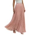 thumbnail image 3 of Summer Skirts for Women Comfort Waist Polka Dots A Line Skirts Casual Beach Vacation Maxi Skirts, M, 3 of 4