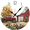 barn-8fall, variant on Eveokoki Farmhouse Wall Clock Battery Operated 10 Inch Silent Non-Ticking Wooden Wall Clocks&nbsp;Red Barn Tractor Flowerfilled Clock for Kitchen Living Room Bedroom Decor