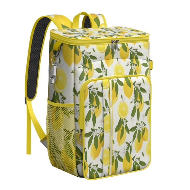 Lemon Lover's Insulated Cooler Backpack - 20L Large Capacity, 3-Layer Insulation for Hot/Cold Retention - Stylish & Functional for Everyday Use