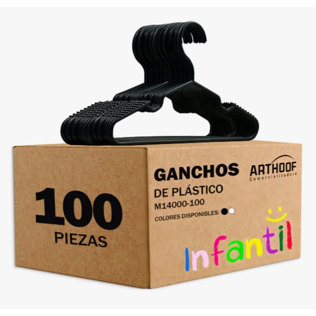 100 Ganchos Infantil Ropa Niño Niña Modelo Negro