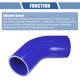thumbnail image 4 of 1 Pcs 68mm 2.68" ID 102mm 4.02" Length 45 Degrees Blue Car Silicone Hose Coolant Hose Universal, 4 of 7