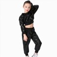 thumbnail image 5 of Kaprioy Baby Girl Fall Winter Clothes 2Pcs Girls Dance Outfits Cropped Sequin Jacket Pants Set Kids Hop Dance 80s 90s, 5 of 6