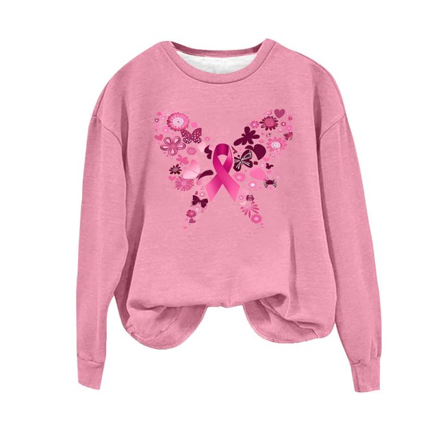 Enjoytime Chandail en Molleton Surdimensionné pour Femmes Imprimé Col Rond Manches Longues Chandail Mode Automne