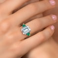 thumbnail image 4 of Gem Stone King 925 Silver and 10K Yellow Gold Green Nano Emerald Ring Set with Moissanite (8.34 Cttw) (Size 6), 4 of 6