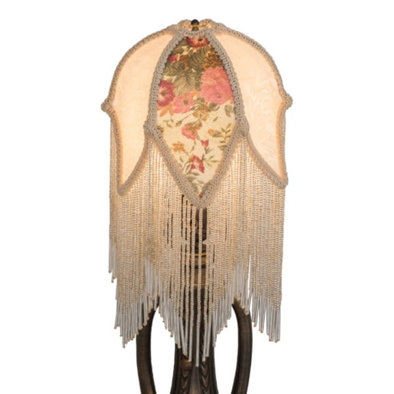 Meyda Tiffany 11644 Fabric And Fringe 12" Tall Lamp Shade - Silver