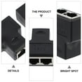 thumbnail image 4 of EeaseCA Plastic Ethernet Splitter Cable Adapter RJ45 Ethernet Cable Splitter Adapter, 4 of 8