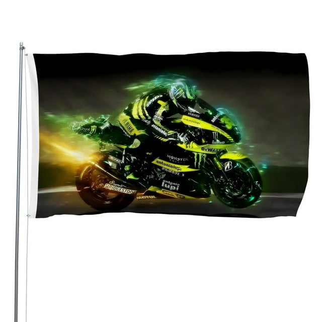 Moto/Bicicleta Bandera impresa con temática, regalo perfecto para fanáticos, amigos y familiares, y adecuada para actividades al aire libre e interiores, decoraciones de fiesta. 60*90CM