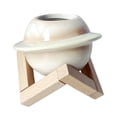 thumbnail image 1 of Florero pequeño Perfecl Adornos beige Cerámica y madera 12 cm x 12,5 cm, 1 of 7