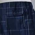 thumbnail image 5 of VSSSJ Plaid Shorts for Men Loose Fit Comfort Elastic Waist Beach Shorts Summer Casual Fashion Sports Checked Shorts with Zipper Pockets Dark Blue XL, 5 of 7