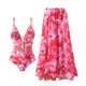 thumbnail image 1 of Trajes de baño tankini para mujer Traje de baño estampado diario para mujer Traje de baño conservador de cuerpo unido Conjunto de dos piezas con falda de playa estampada, 1 of 8