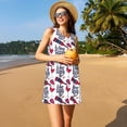 thumbnail image 3 of Balery Red Wine Glass Bottle Vestidos de verano para mujer con estampado: vestido holgado sin mangas, vestido playero informal y cómodo para días calurosos., 3 of 7