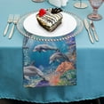 thumbnail image 4 of WYYP Dolphins Corals Cloth Napkins Reusable Machine Washable Fabric for Events 2 PCS, 4 of 7