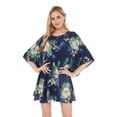 thumbnail image 1 of Robe Poncho Hawaïenne pour Femme Luau Ananas Jardin Bleu Marine, 1 of 5