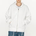 thumbnail image 5 of ZHOUCHANKIDS Womens Zip Up Hoodies Long Sleeve Hooded Sweatshirts Y2K Fall Fashion Clothes Casual Trendy Jacket Pullover Outwear White, 5 of 7