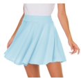 thumbnail image 2 of Women Casual Mini Stretch Waist Flared Plain Pleated Skater Skirt (Medium, Black), 2 of 7