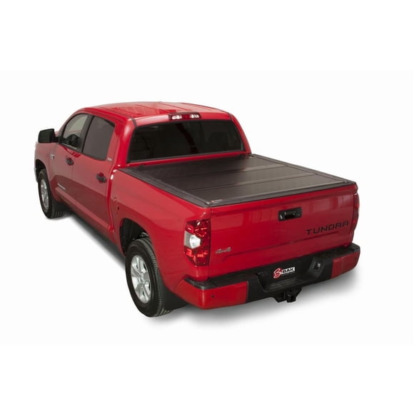 BAK Industries Tonneau Cover 1126447 FiberMax; Hard Folding; Low Profile; 2 Folds/3 Panels; Gloss Black; Fiberglass Covered Aluminum; Lockable Using Tailgate Handle Lock; Can Be Used With BAK Tool Box