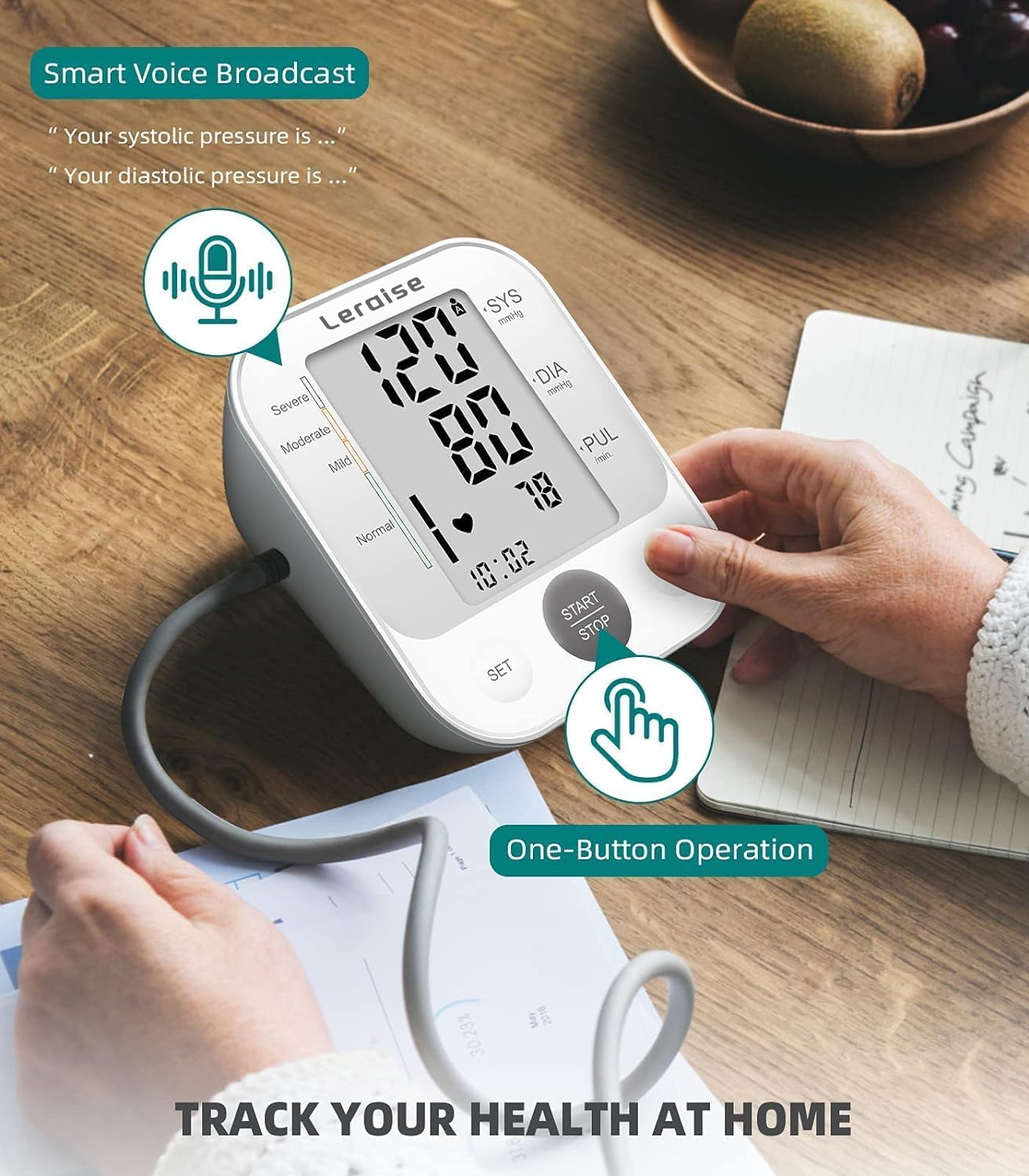 Leraise Upper Arm Blood Pressure Monitor with Voice Broadcast photo 6