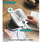 Upper Arm Blood Pressure Monitor with Speaker, 2 Users, 240 Recordings, Large Cuff, Large Display Screen