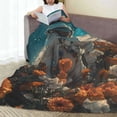 thumbnail image 6 of Salouo Astronaut Flower Field Print Bed Blankets,Flannel Blanket Comfortable Air Conditioning Blanket Lightweight Blanket for Sofa Bed Travel & Couch -40"x30", 6 of 8