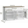 thumbnail image 2 of Buffet Cabinet with Drawers, 55Inch Large Sideboard Buffet Storage Cabinet with 3 Drawer and 4 Doors Wood Coffee Bar Buffet Table for Kitchen Dining Living Room Hallway, 2 of 5